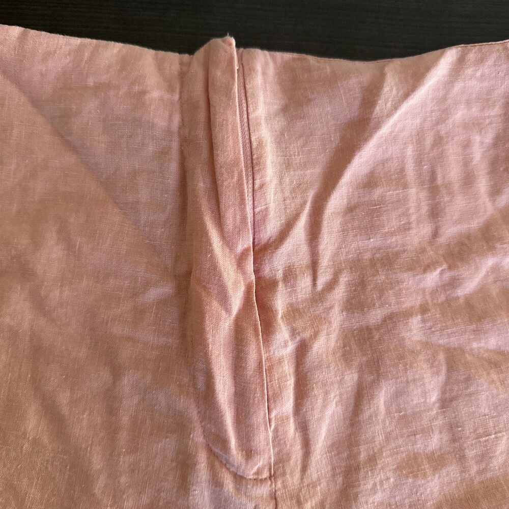 Parke Shorts Womens Large‎ Peach 100% Linen Lightweight Summer Casual Zip